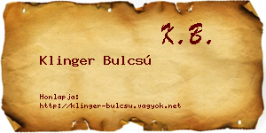 Klinger Bulcsú névjegykártya